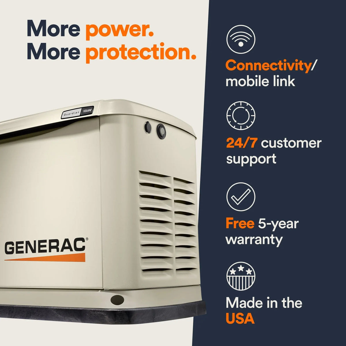 Génératrice Generac Guardian 7226 protégeant les appareils électroniques sensibles d'une maison