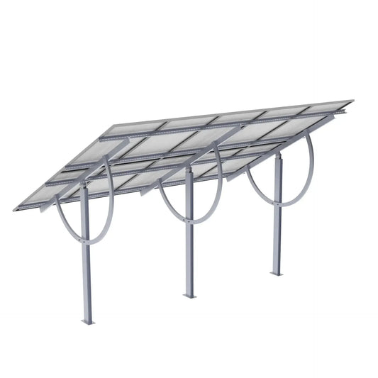 Structure Elios Terra G10 avec inclinaison réglable à 25, 40 ou 55 degrés pour panneaux solaires