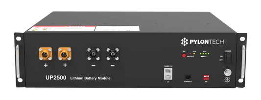 Module Pylontech UP2500 empilé avec d'autres unités pour atteindre une capacité étendue