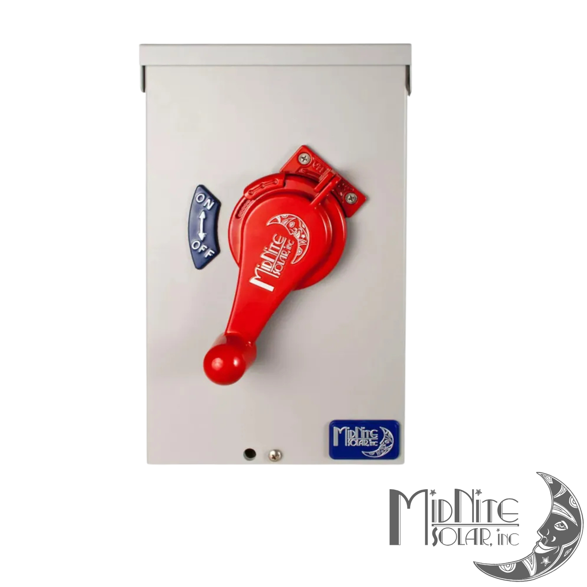 Boîtier MidNite MNPV6-AC-DISCO combinant trois circuits 240V avec sectionneur intégré.