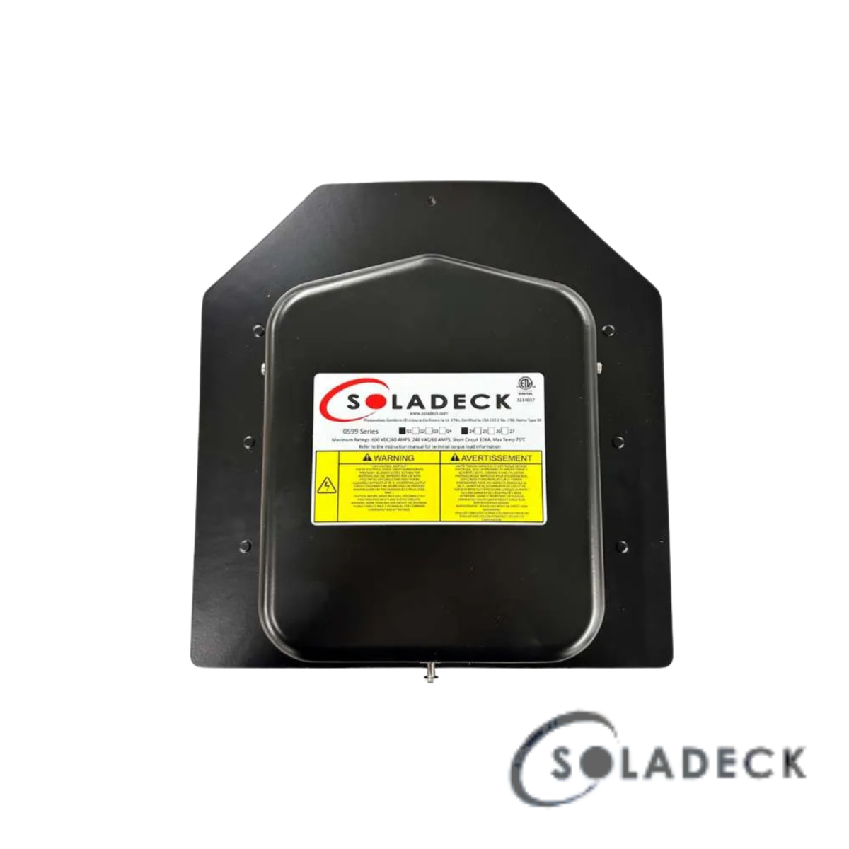 Boîtier de jonction SolaDeck 0599B en acier galvanisé pour toiture