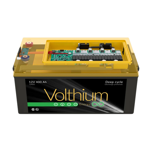 Batterie Volthium 12V 400Ah au format 8D avec système de double chauffage intégré