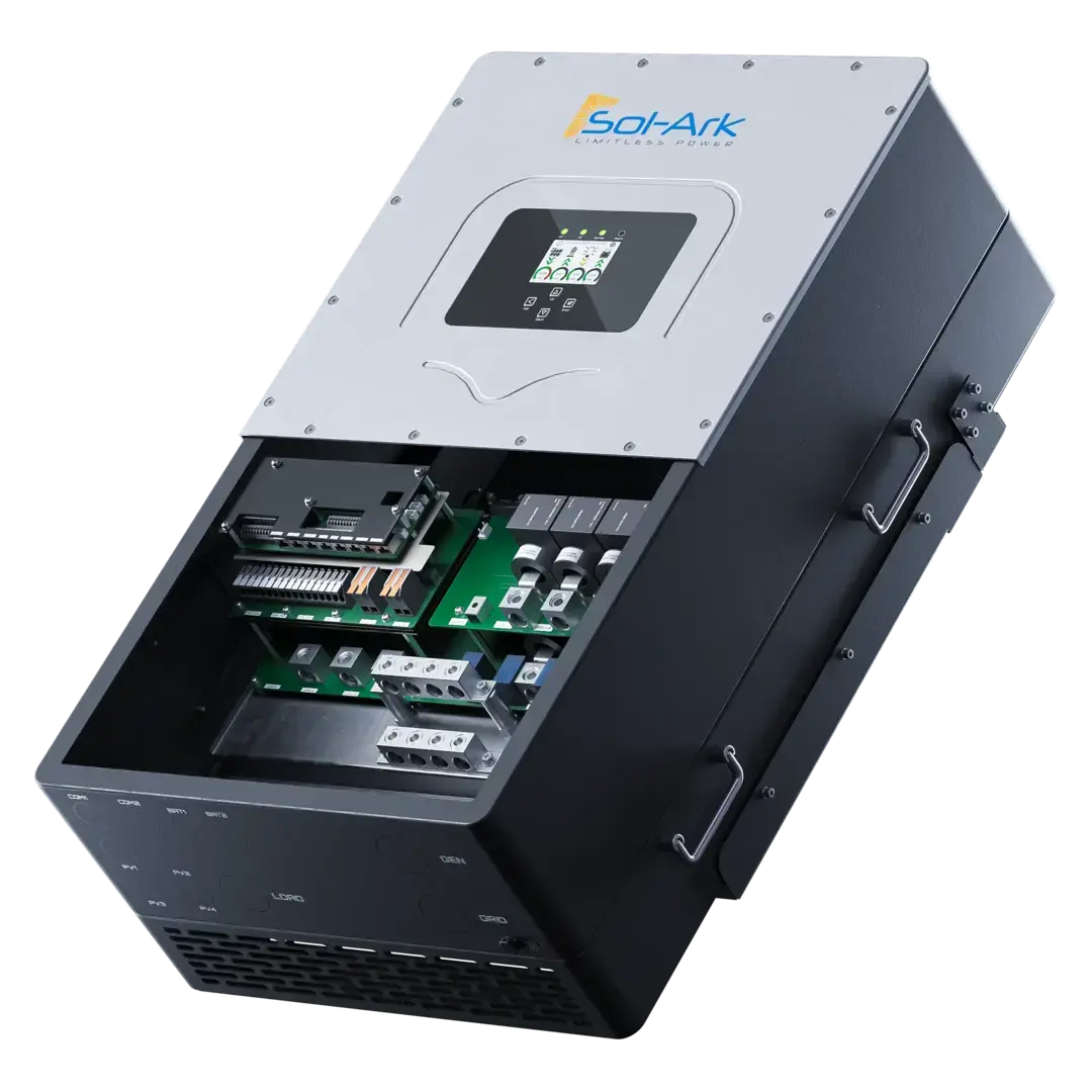 Panneau de contrôle et ports de communication de l'onduleur Sol-Ark 30 kW
