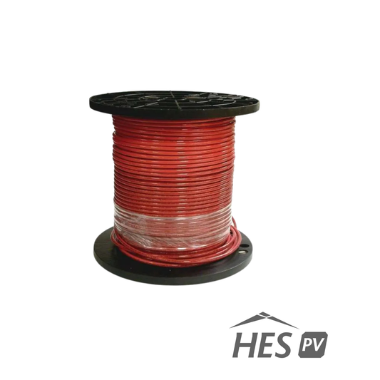 Bobine de câble solaire rouge RPVU 10 AWG de 300 mètres pour installations photovoltaïques
