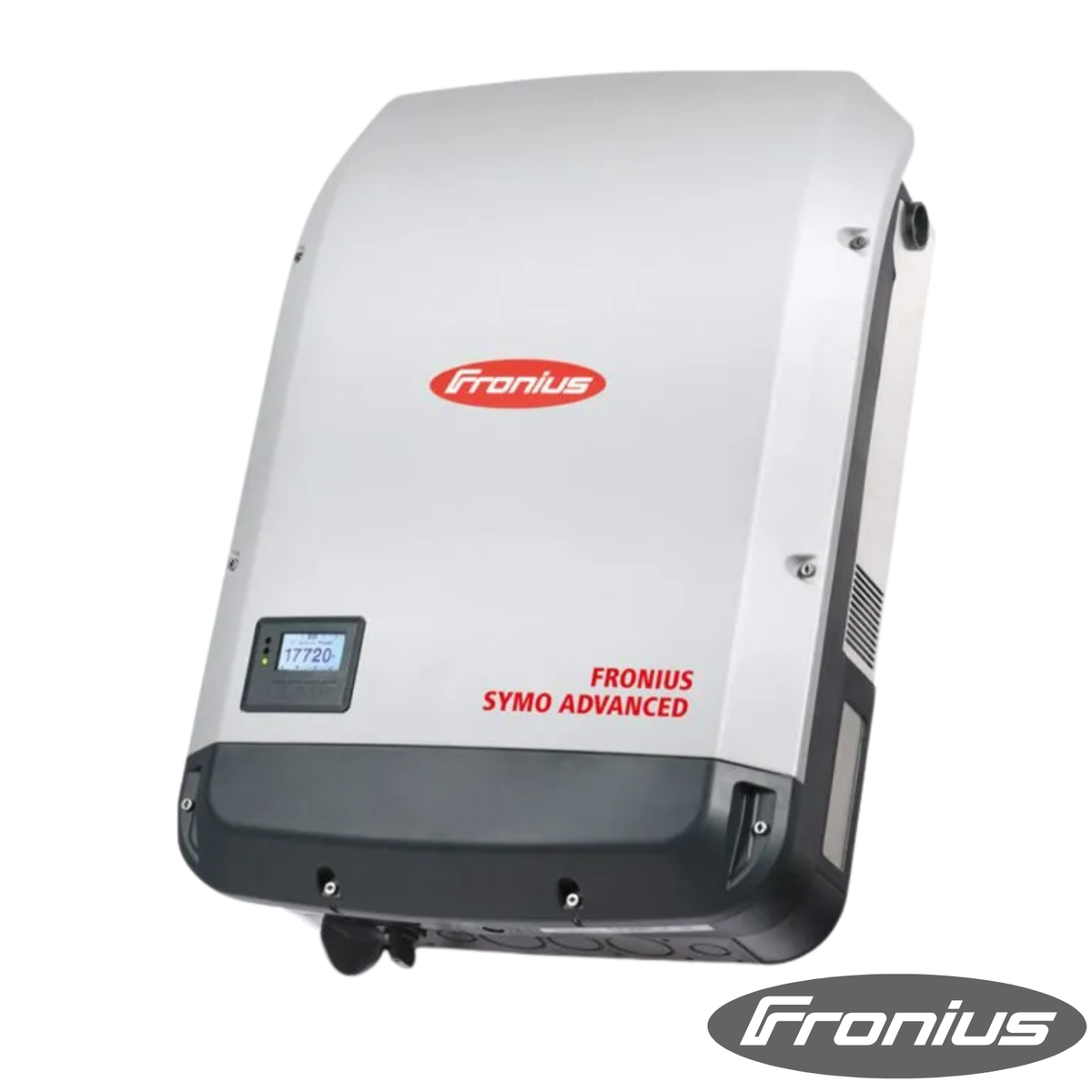 Onduleur solaire commercial Fronius Symo 24 kW 480V à double MPPT pour toiture commerciale.