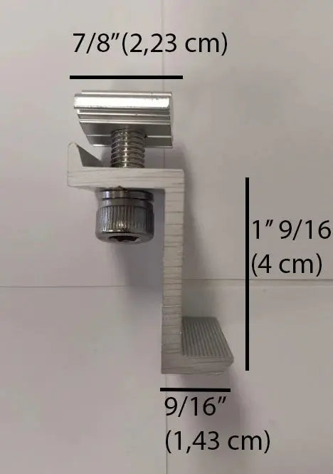 Vis et pince End Clamp Elios Solar destinée au bout de rail de montage