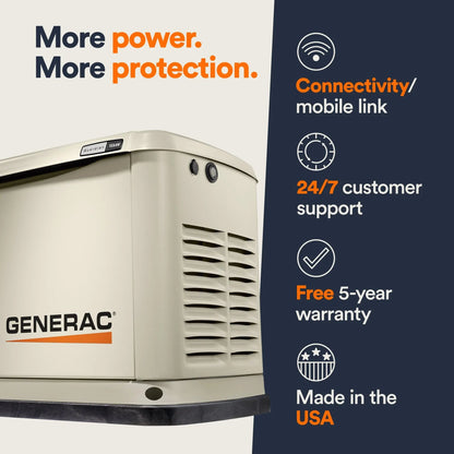 Génératrice Generac Guardian 7226 protégeant les appareils électroniques sensibles d'une maison