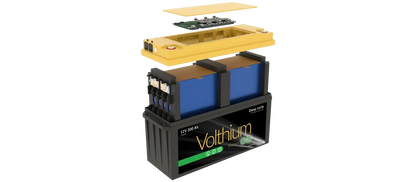 Batterie Volthium 4D 200Ah installée dans un véhicule récréatif