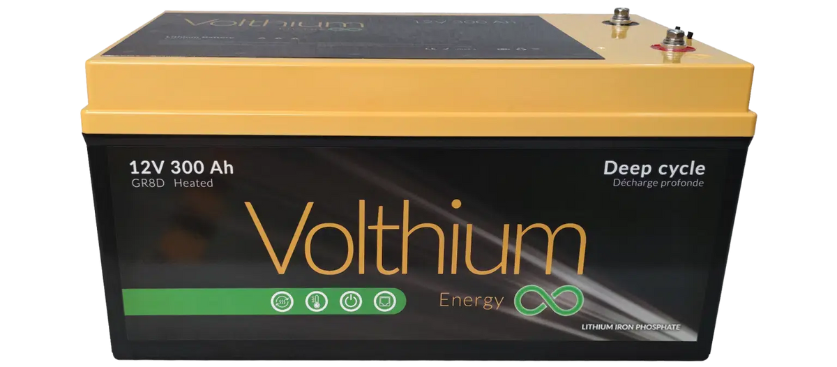 Batterie Volthium 12V 300Ah format 8D avec double système de chauffage