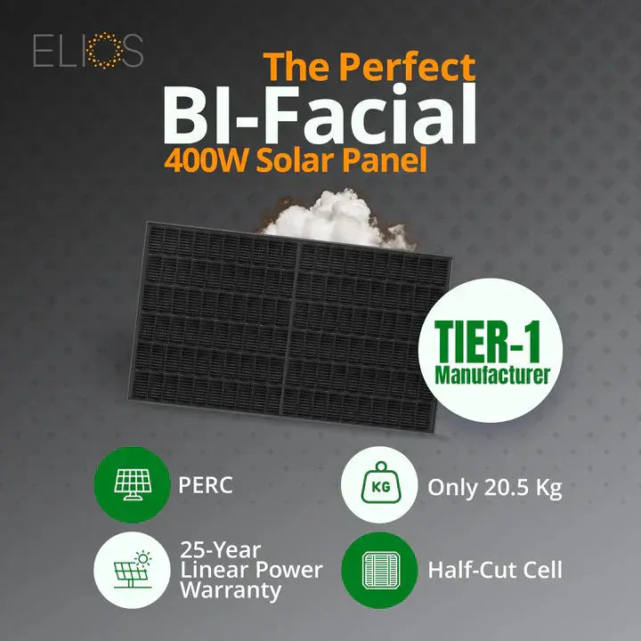 Cellules half-cut monocristallines du panneau Elios Voltaic 400HC-BF