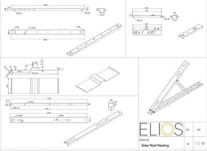 Assemblage du cadre en aluminium du support de toit Elios Tectum T1