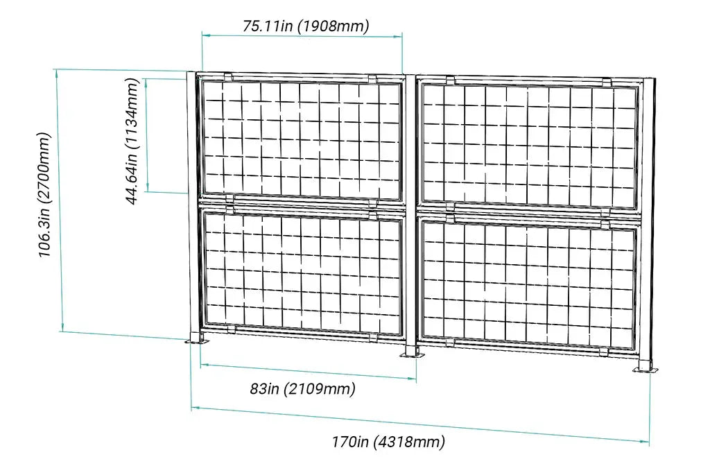 Quincaillerie en acier inoxydable du support Elios AgriVoltaic Solar Fence pour panneaux bifaciaux