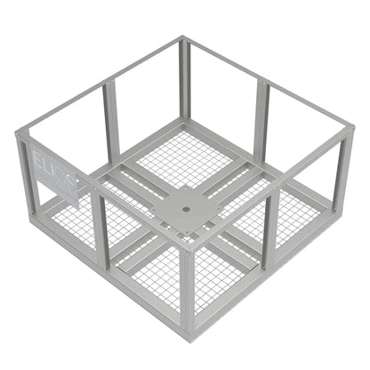 Cage en acier de la base Elios Basket 4 Panel Post avant remplissage de ciment
