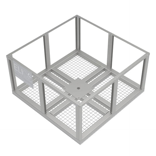 Cage en acier de la base Elios Basket 4 Panel Post avant remplissage de ciment
