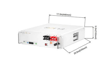 Face avant du module Elios Litio 5.12 kWh avec ports de communication CAN et RS485