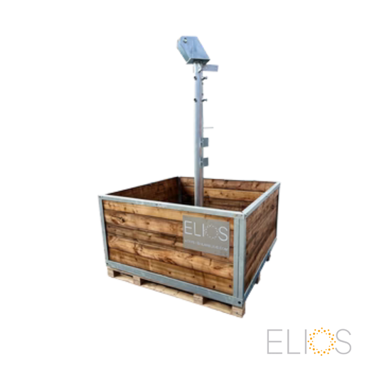 Base en acier Elios Basket 4 Panel Post remplissable de pierres pour poteau Arbora P4