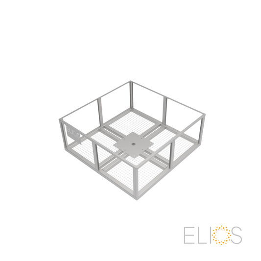 Socle en acier Elios Basket 8 Panel Post remplissable de pierres pour plateforme Arbora P8