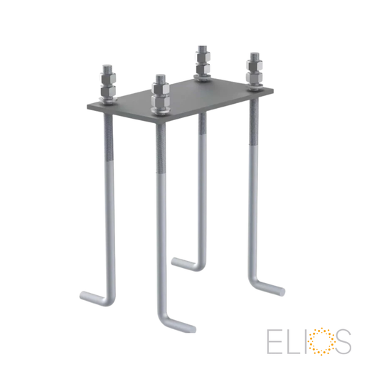 Kit d'ancrage Elios Foundation Bolt Pack avec tiges M16 et plaque acier