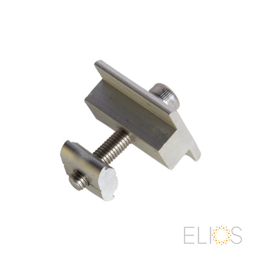 Pince intermédiaire Elios Solar en aluminium anodisé pour cadre de 30 à 40 mm