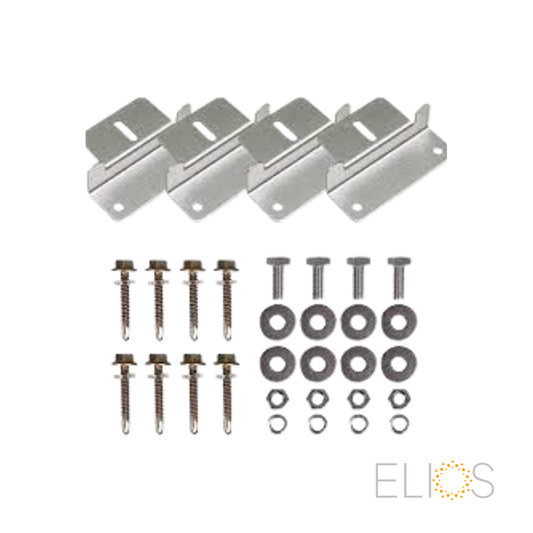 Kit de quatre Z-Bracket Elios en aluminium pour fixer des panneaux sur toit ou VR