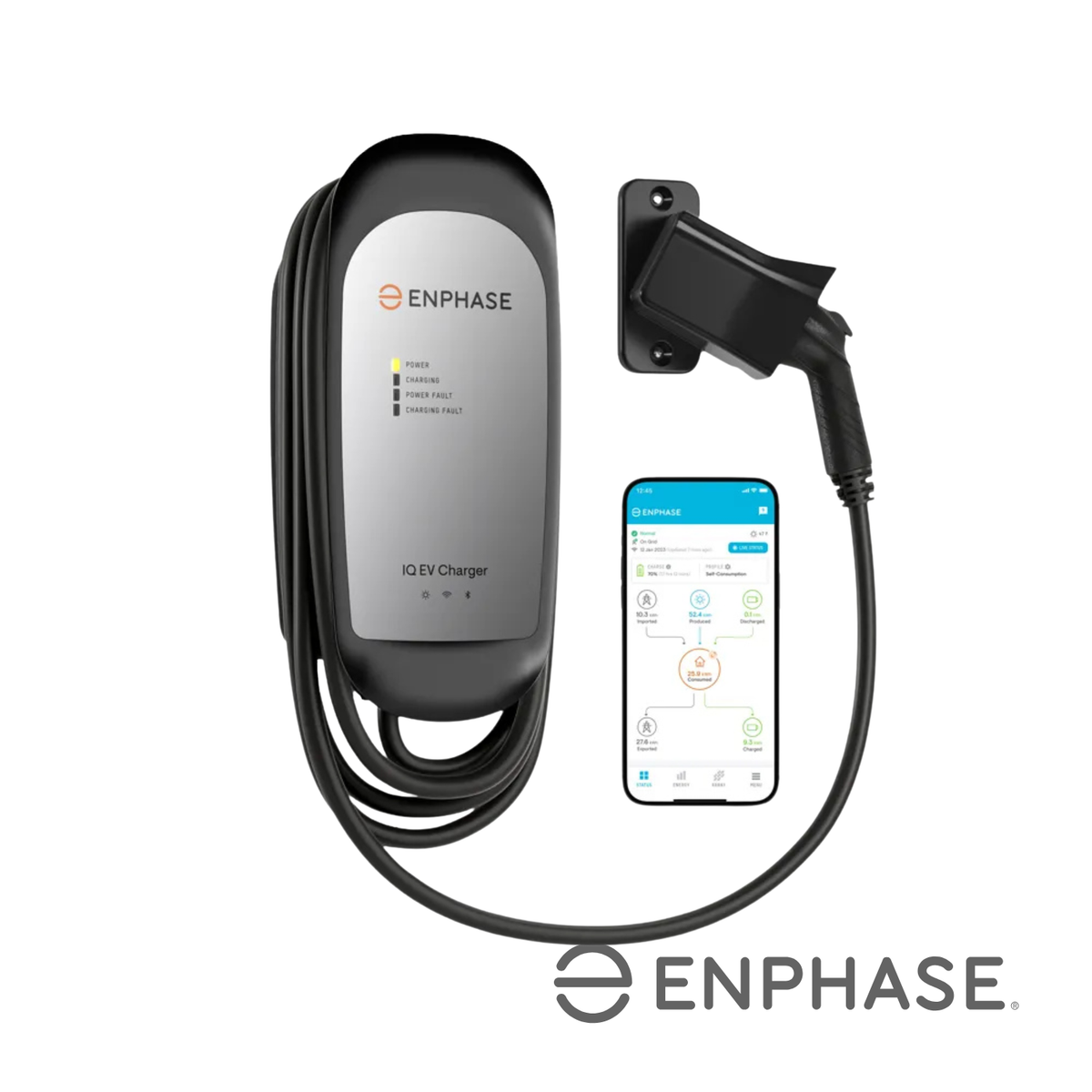 Borne de recharge Enphase IQ 50 40A 9.6kW avec connecteur J1772