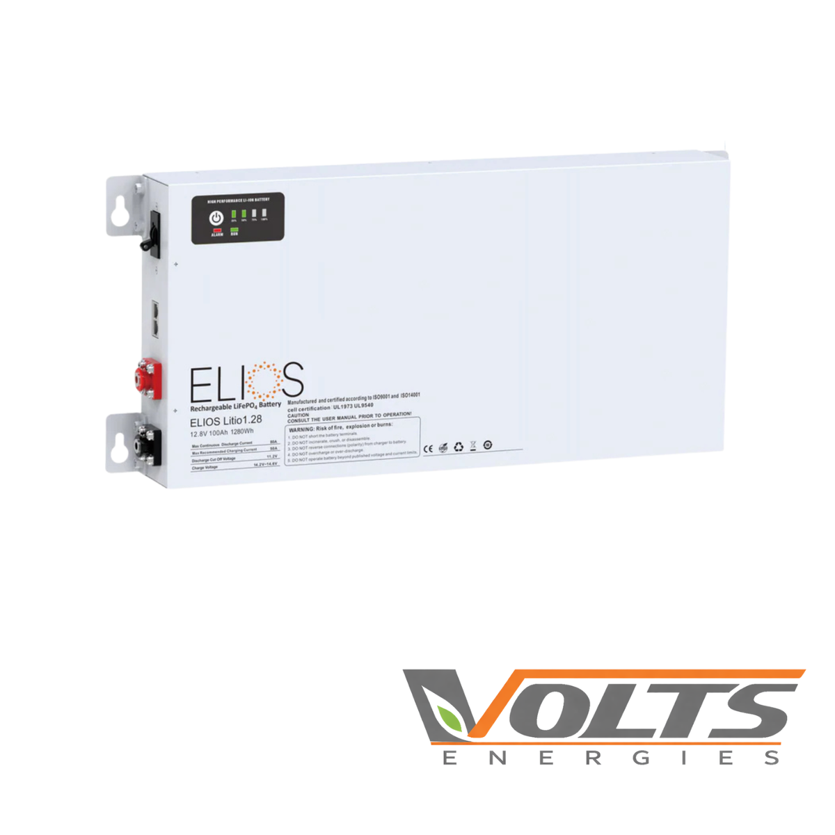 Batterie lithium Elios 12.8V 200Ah au format ultra-mince avec module Bluetooth et chauffage intégré