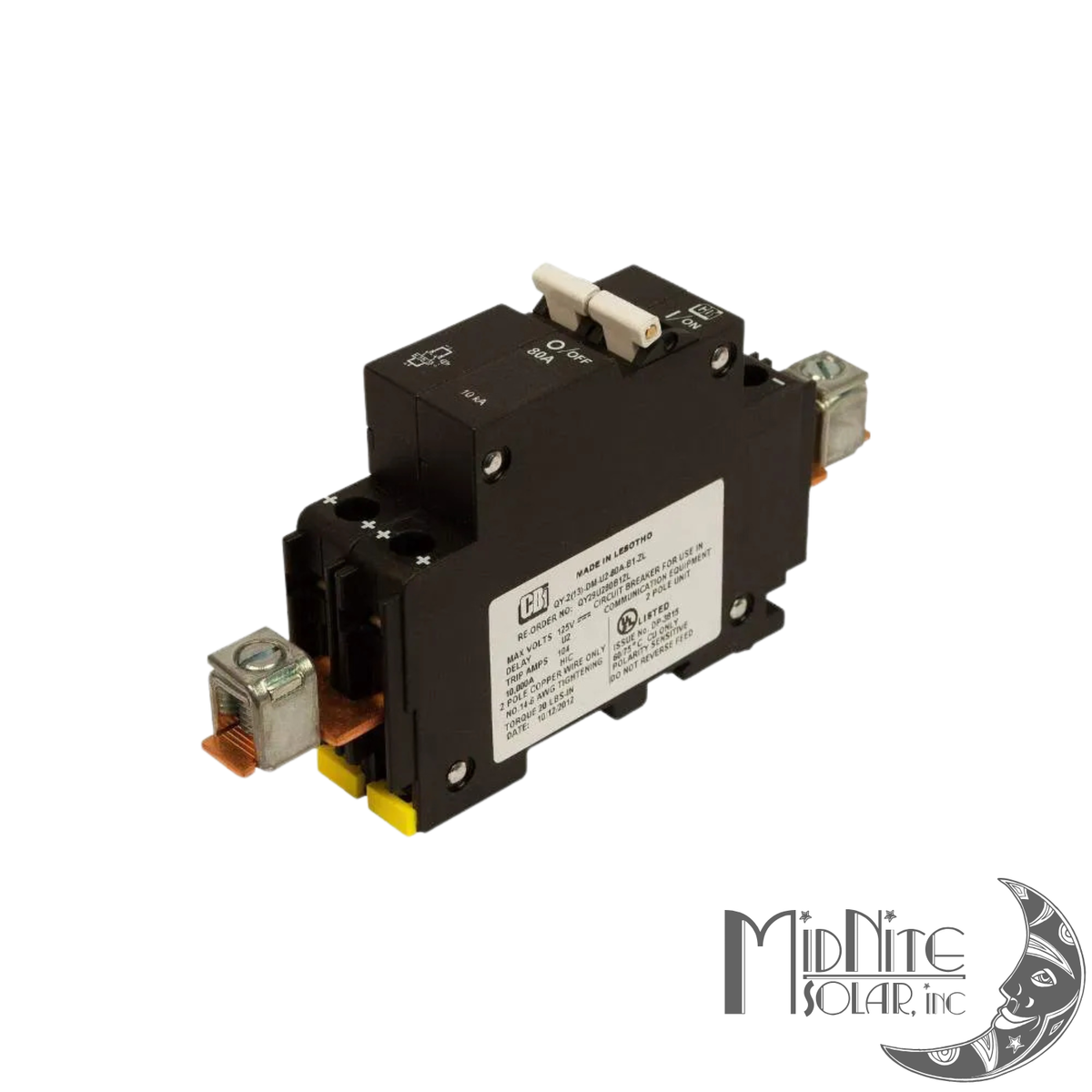 Disjoncteur courant continu MidNite MNEPV-80 80A monté sur rail DIN