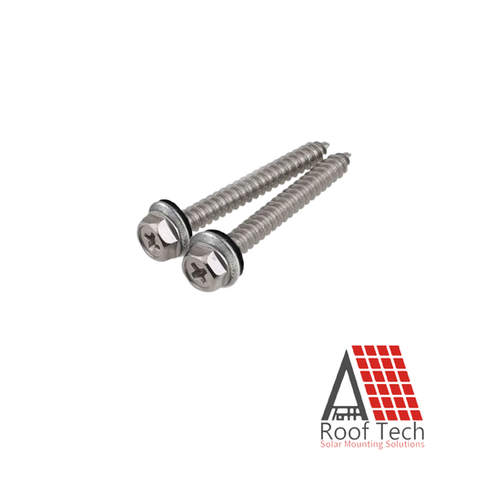 Vis de fixation solaire étanche RT-Mini 5x60 mm en acier inoxydable, lot de 100