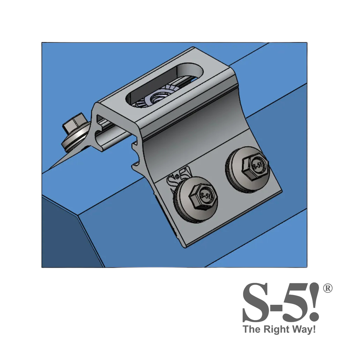 Fixation S-5 RibBracket destinée aux toitures métalliques nervurées sans perçage