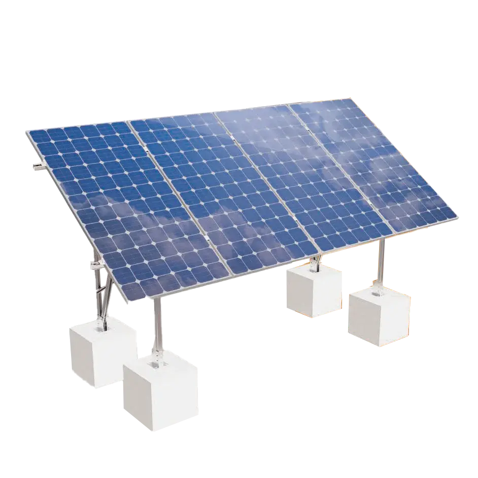 Structure en acier galvanisé du support Terra G4 avec rails aluminium