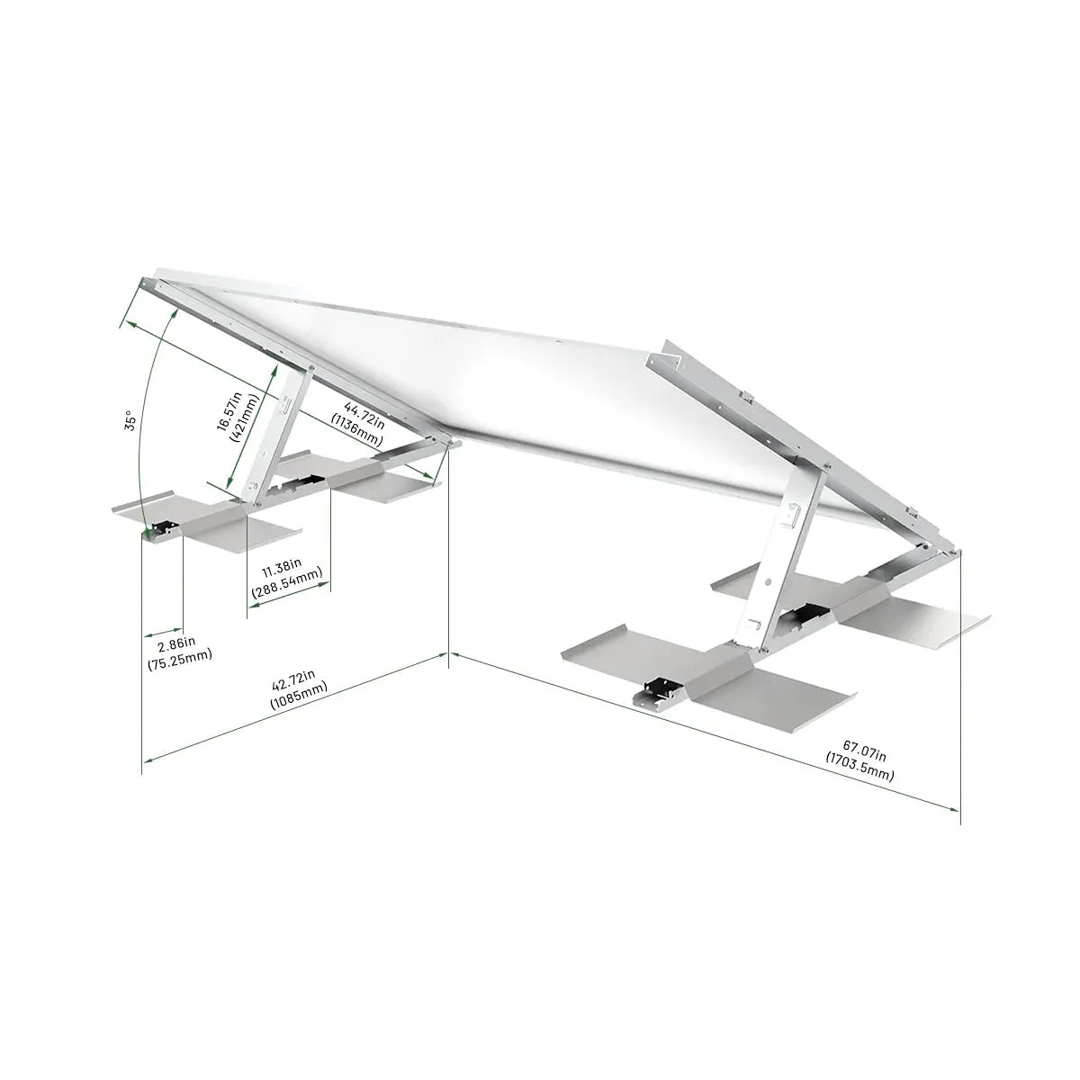 Support Tectum T1 replié pour le transport avant installation