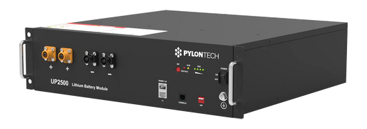 Batterie Pylontech UP2500 24V au format rack 19 pouces pour système de stockage compact