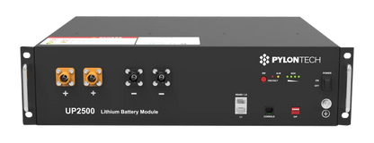 Module Pylontech UP2500 empilé avec d'autres unités pour atteindre une capacité étendue