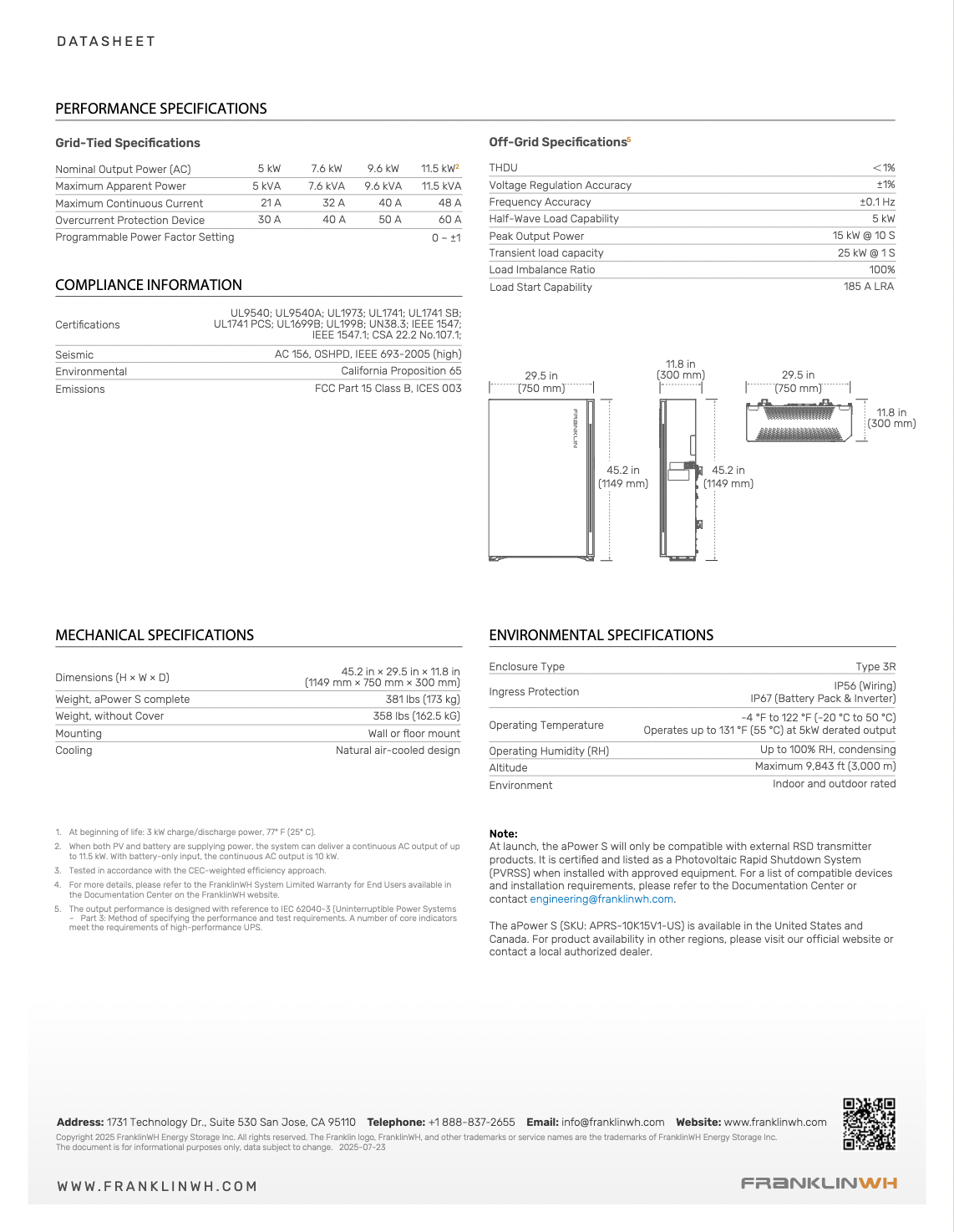 Raccordement électrique du système FranklinWH aPowerS 15 kWh