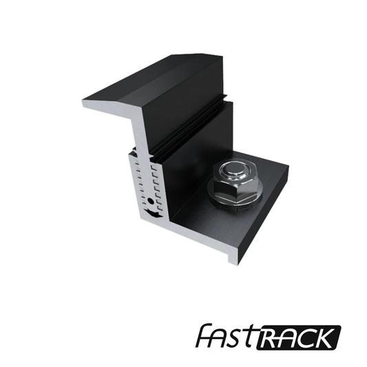 Pince de fin universelle Fast-Rack finition noire pour panneau solaire à cadre foncé